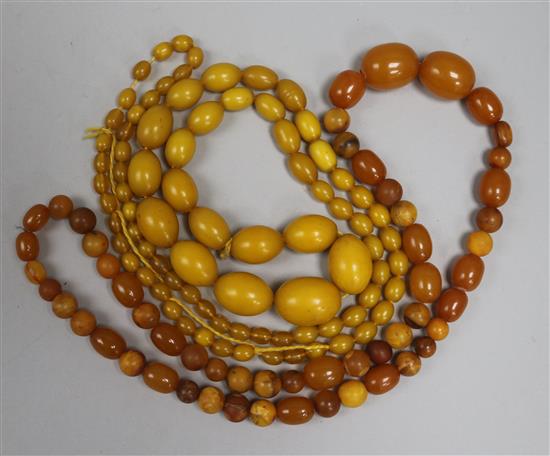 One amber necklace and one other necklace.